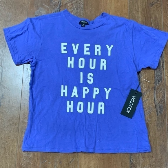𝅺🍹WILDFOX Violet Blue Happy Hour Shirt 🍹 - Picture 3 of 6